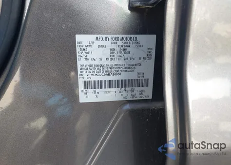 2010 Ford Edge Sel z USA, uszkodzony, nr VIN 2FMDK3JC9ABA86636